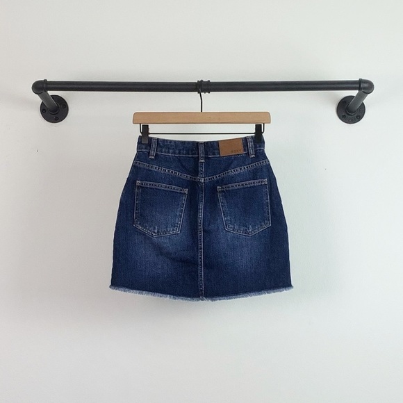 NWT Roxy Surfing Girl Power High Waist Distressed Denim Mini Skirt - Picture 7 of 8